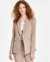 Tahari Asl Women's Two-button Peak-collar Cargo Blazer In Latte