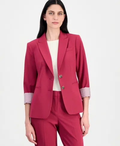 Tahari Asl Women's Two-button Peak-lapel Blazer In Purple