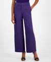 Tahari Asl Women's Wide-leg Mid-rise Pants In Prism Viol