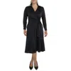 Tahari Asl Womens Causal Silk Midi Dress In Black