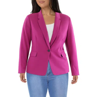 Tahari Asl Womens Collared Office One-button Blazer