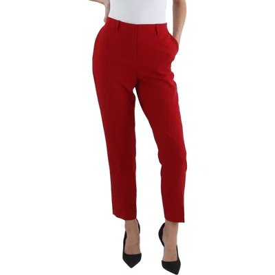 Tahari Asl Womens Crepe Work Wear Ankle Pants In Red