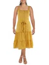 Tahari Asl Womens Daytime Midi Sundress In Yellow