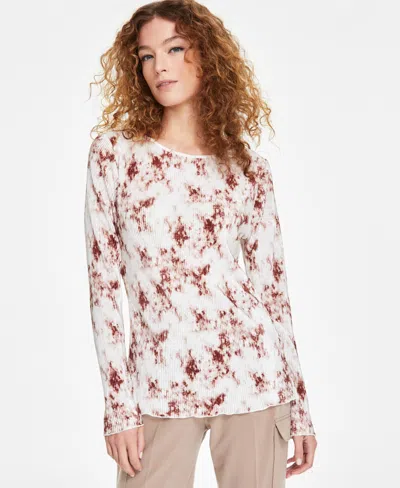 Tahari Asl Womens Fortuny Pleated Long-sleeve Top In Ivory Clay