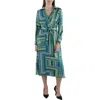 Tahari Asl Womens Geometric Work Day Wear Shirtdress In Multi