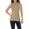 Tahari Asl Womens Metallic Knit Mock Turtleneck Sweater