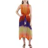 Tahari Asl Womens Ombre Sleeveless Midi Dress In Multi