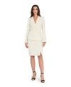 Tahari Asl Womens Peak Lapel Boucle Shimmer Blazer Boucle Pencil Skirt In White
