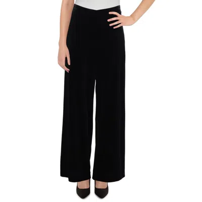 Tahari Asl Womens Pocket Velvet Wide Leg Pants