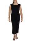 Tahari Asl Womens Side Tie Scoop Neck Jumpsuit In Black