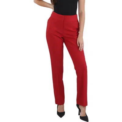 Tahari Asl Womens Textured High Rise Trouser Pants In Red