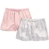 Tahari Assorted 2-pack Satin Drawstring Shorts In Gray