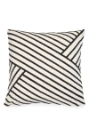 Tahari Asymmetrical Stripe Bouclé Accent Pillow In White