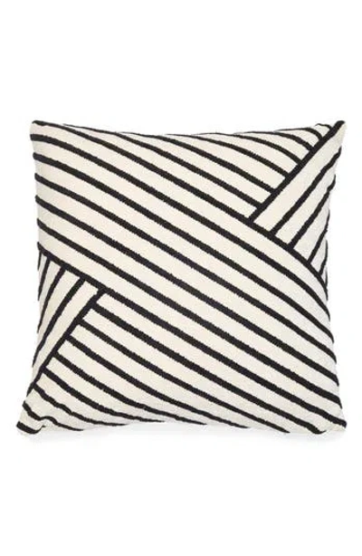 Tahari Asymmetrical Stripe Bouclé Accent Pillow In White