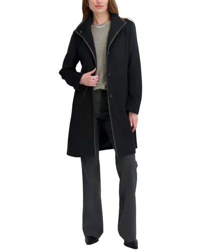 Tahari Aubrey Wool-blend Coat In Black