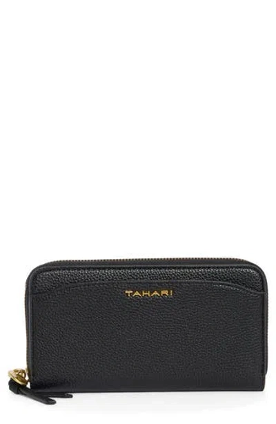 Tahari Barclay Faux Leather Zip Around Continental Wallet In Purple