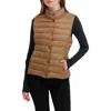 Tahari Billy Quilted Puffer Vest In Brown