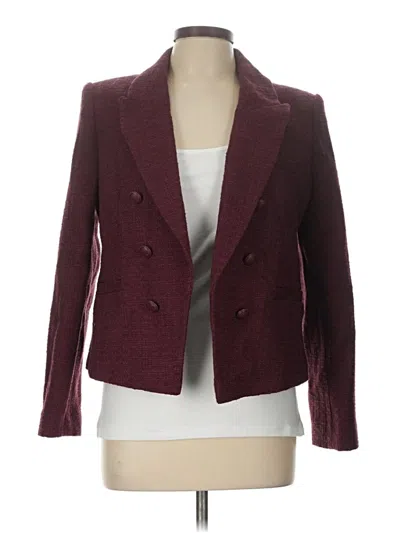 Pre-owned Tahari Blazer Jacket In Burgundy