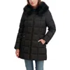Tahari Brie Faux Fur Puffer Coat In Black