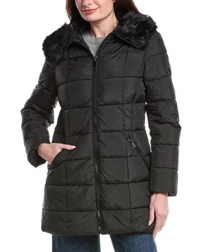 Tahari Brie Medium Coat In Black