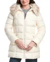 Tahari Brie Medium Coat In White