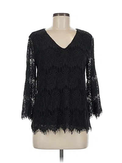 Pre-owned Tahari By Asl 3/4 Sleeve Blouse In Black