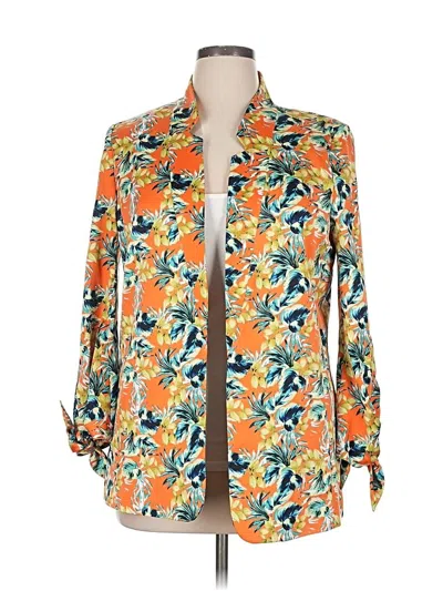 Pre-owned Tahari By Asl Blazer Jacket In Orange