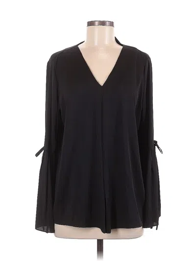 Pre-owned Tahari By Asl Long Sleeve Blouse In Black
