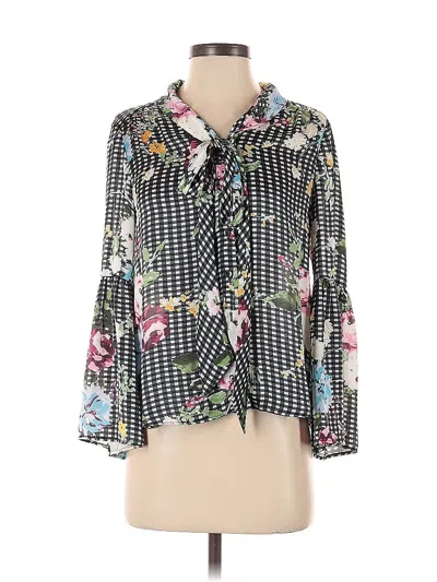 Pre-owned Tahari By Asl Long Sleeve Blouse In Black