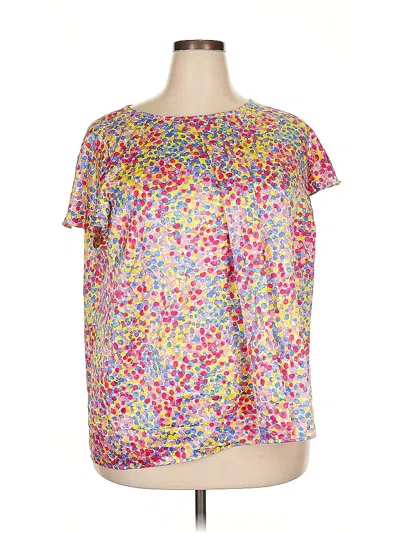 Pre-owned Tahari By Asl Short Sleeve Blouse In Pink