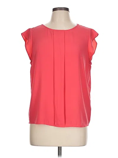 Pre-owned Tahari By Asl Short Sleeve Blouse In Red