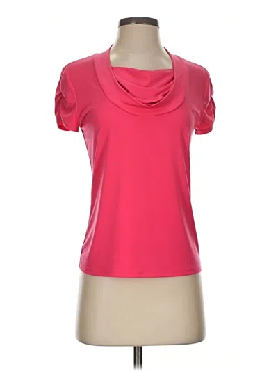 Pre-owned Tahari By Asl Short Sleeve Top Pink Cowl Neck Tops