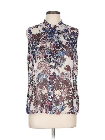 Pre-owned Tahari By Asl Sleeveless Blouse In Blue