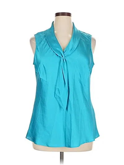 Pre-owned Tahari By Asl Sleeveless Blouse In Blue