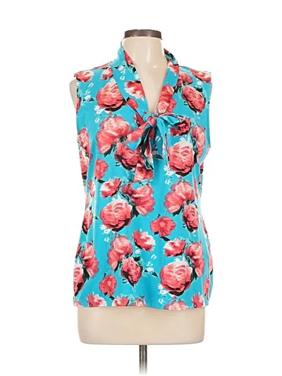 Pre-owned Tahari By Asl Sleeveless Blouse In Blue