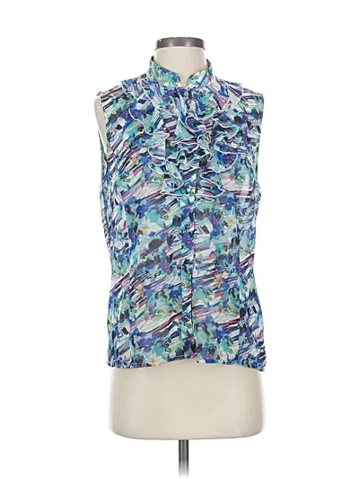 Pre-owned Tahari By Asl Sleeveless Blouse In Blue