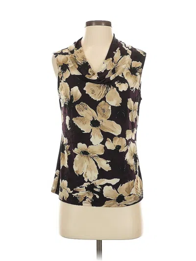 Pre-owned Tahari By Asl Sleeveless Blouse In Brown