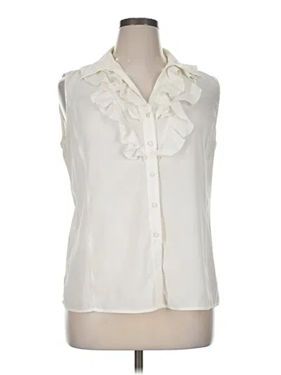 Pre-owned Tahari By Asl Sleeveless Blouse In Ivory