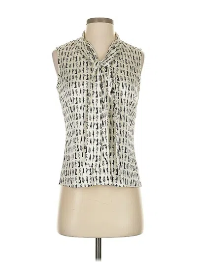 Pre-owned Tahari By Asl Sleeveless Blouse In White
