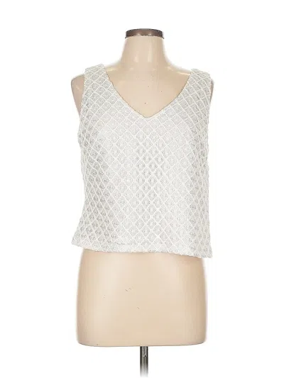 Pre-owned Tahari By Asl Sleeveless Blouse In White
