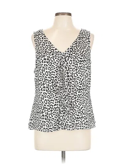 Pre-owned Tahari By Asl Sleeveless Blouse In White
