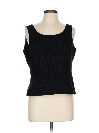 Pre-owned Tahari By Asl Sleeveless Top Black Boatneck Tops