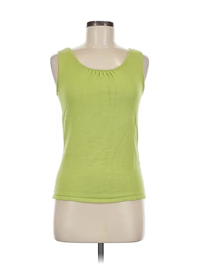 Pre-owned Tahari By Asl Sleeveless Top Green Scoop Neck Tops