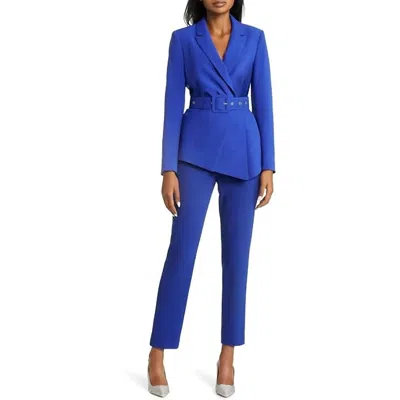 Tahari By Asl Women's Belted Pantsuit In Med Blue