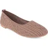 Tahari Cannes Cable Knit Ballet Flat In Blue