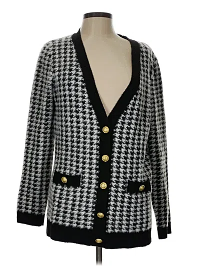 Pre-owned Tahari Cardigan Sweater In Black