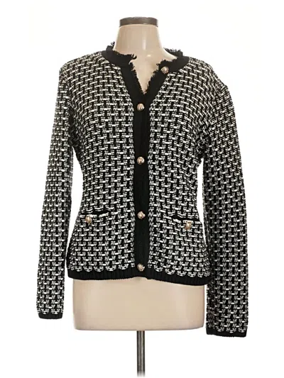 Pre-owned Tahari Cardigan Sweater In Black