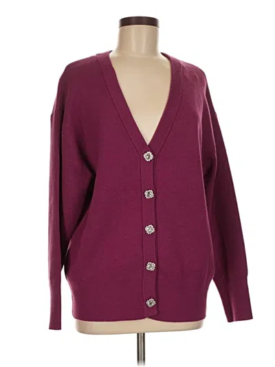Pre-owned Tahari Cardigan Sweater In Burgundy