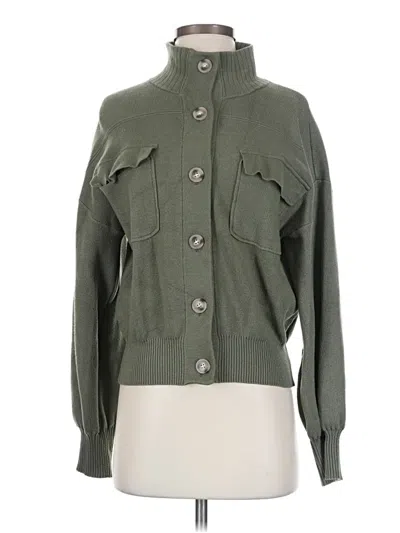 Pre-owned Tahari Cardigan Sweater In Green