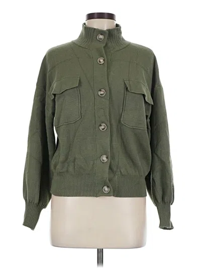 Pre-owned Tahari Cardigan Sweater In Green